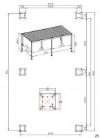 MI Pergola 111 DELUXE Lamellen-Dach 11 cm Alu-Gestell Woodlook 3x6m